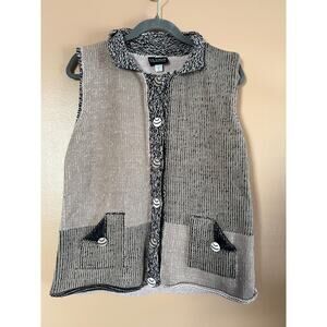M Gibson Contemporary Knitwear Vintage Peru Colorblock Knit Vest S-M EUC